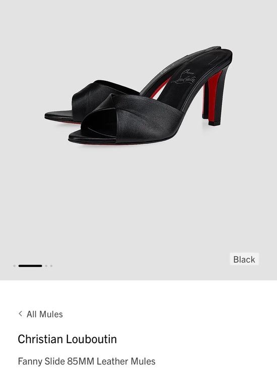Christian Louboutin Shoes - Christian Louboutin Black Satin Cross-Front Slide Mules with Red Sole WORN ONCE!